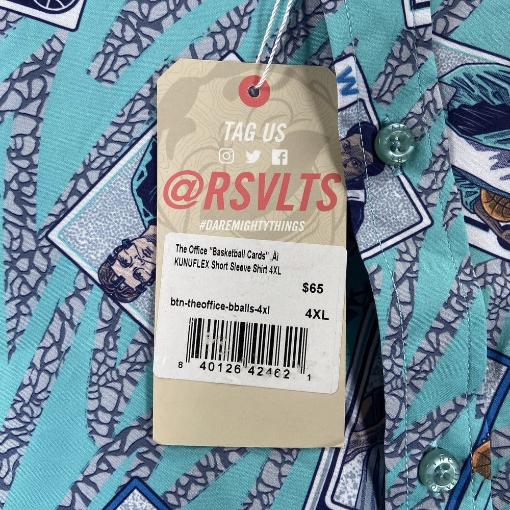 RSVLTS Shirt men's 4XL The Office x Roosevelts Button Down Basketball Cards NWT - Picture 4 of 13